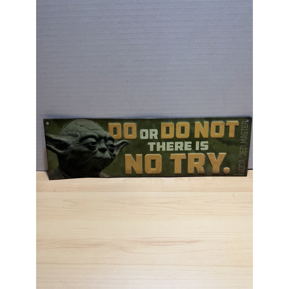 Master Yoda Star Wars Metal Sign DO or DO NOT THERE IS NO TRY 14'X4"